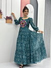 PC N02 Bandhani Printed Gamathi With Real Mirror Work Gown Wholesale Market In Surat
